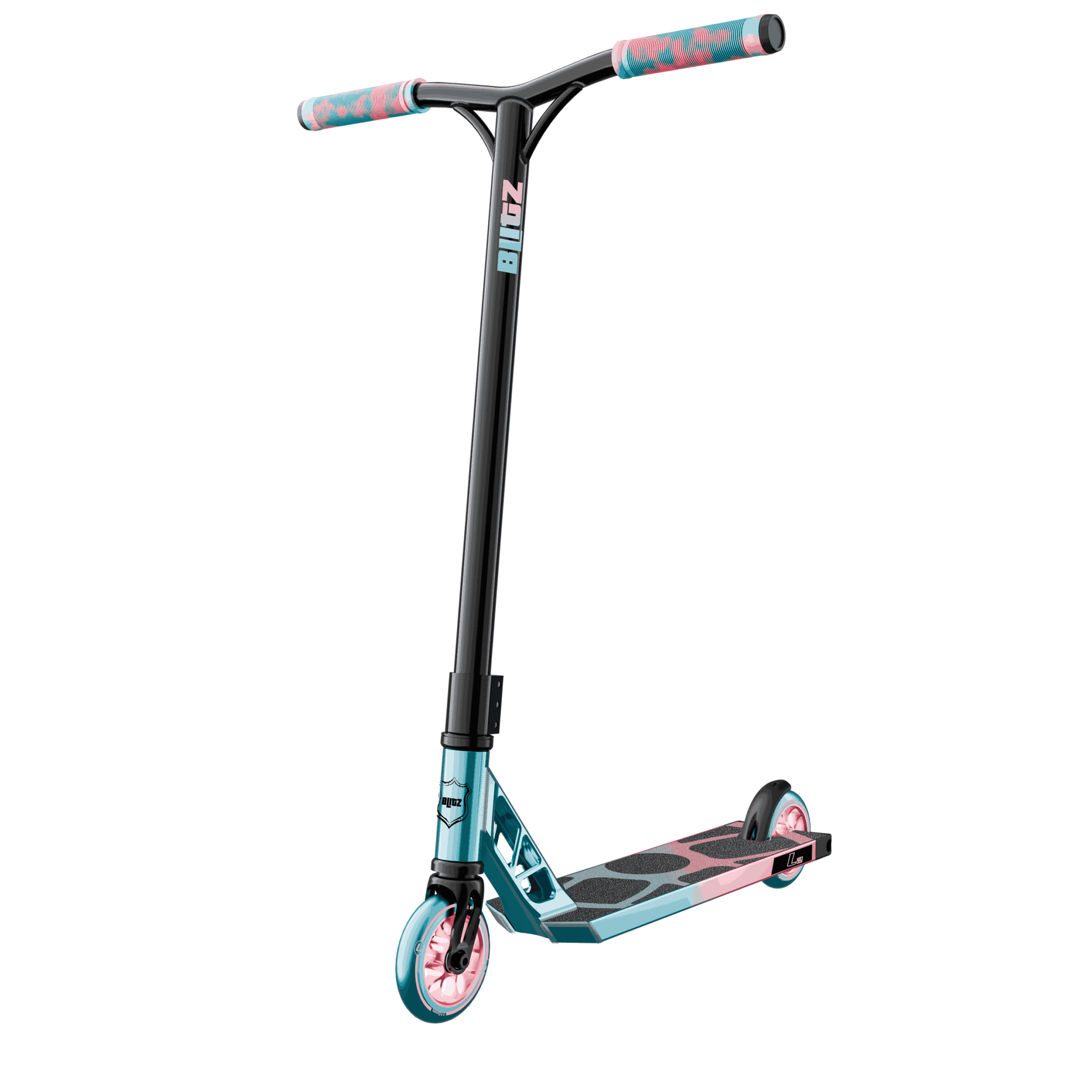 Park stunt scooter with reinforced deck and precision bearings for skate park tricks manufactured by Aixi Sports